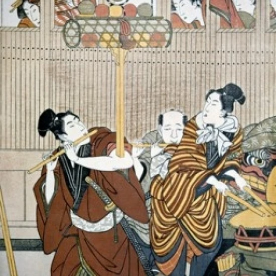 Customs of the Year: New Year's  Jugglers  Utagawa Toyokuni (1769-1825 Japanese) Poster Print (18 x 24)