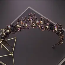 KMVEXO, барокко, фиолетовые хрустальные бусины, цветок, диадемы, принцесса, королева, повязка на голову, пышные короны, свадебные украшения для волос, аксессуары
