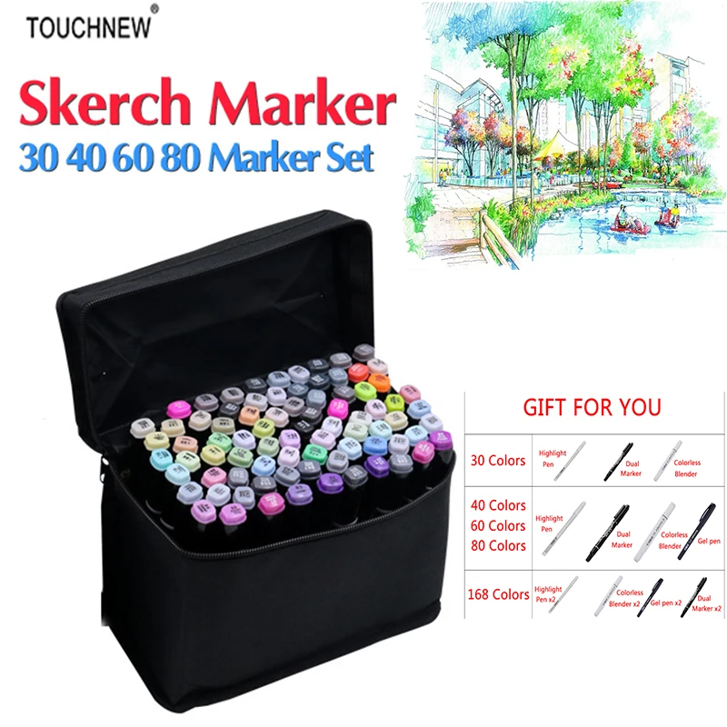 Marcadores da Arte touchnovidade 168 cores da pintura Art Marker Quality Guarantee Period : in 2 Years Will Not Dry