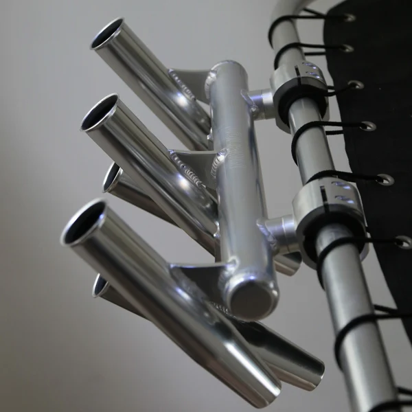 Dolphin Boat T Top 5 Fishing Rod Rocket Launcher, Anodized Rod Holder