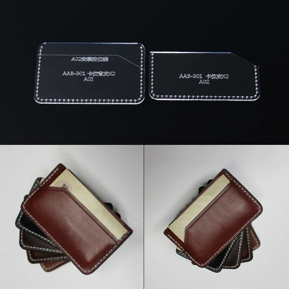 

Card Package Coin Purse Acrylic Template Leather Craft Pattern Handmade Leather Goods DIY Sewing Wallet For Leather Tools