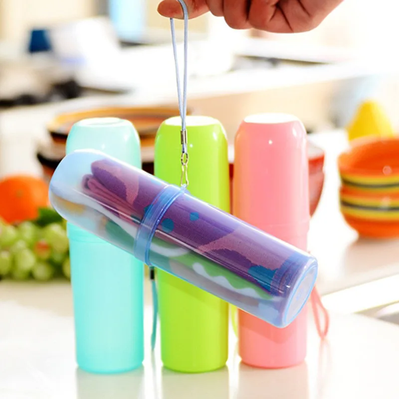

Travel Set Toothbrush Cup Storage Box Home Organizer Candy Color Toothpaste Tooth Brush Towel Wash Gargle Cup Travel
