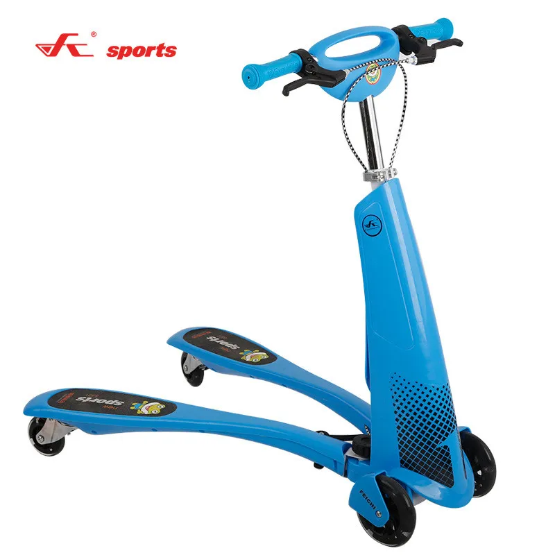 

2018 New design kids child 4 wheels flash wheel scooters car baby walker car frog type adjustable scissors car