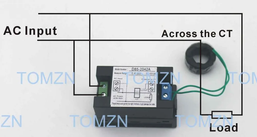 Двойной ЖК-дисплей измеритель напряжения и тока синяя панель подсветки Вольтметр Амперметр диапазон AC 200-450 V 0-99.9A черный