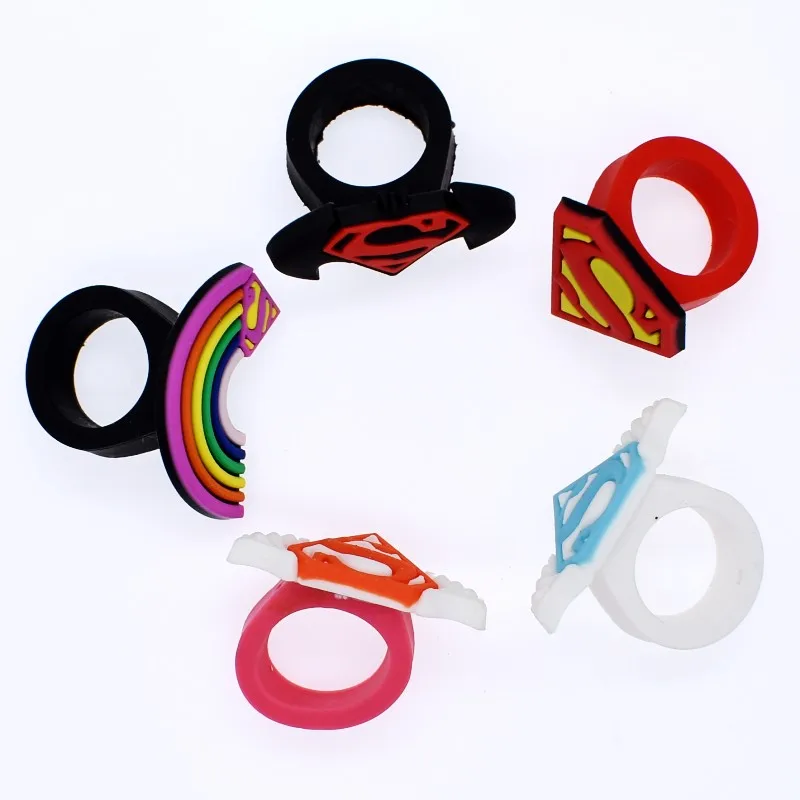 

5pcs Nice Shero Rings Girls Toys Party Present Wholesale Custom Silicone Rings