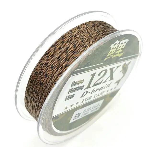 25LB Camo Brown 12 струн 50 м hooklink леска для ловли карпа мягкий крючок звено без покрытия оплетка леска для волос зеленый коричневый более гладкий лидер - Цвет: 25LB Camo Brown