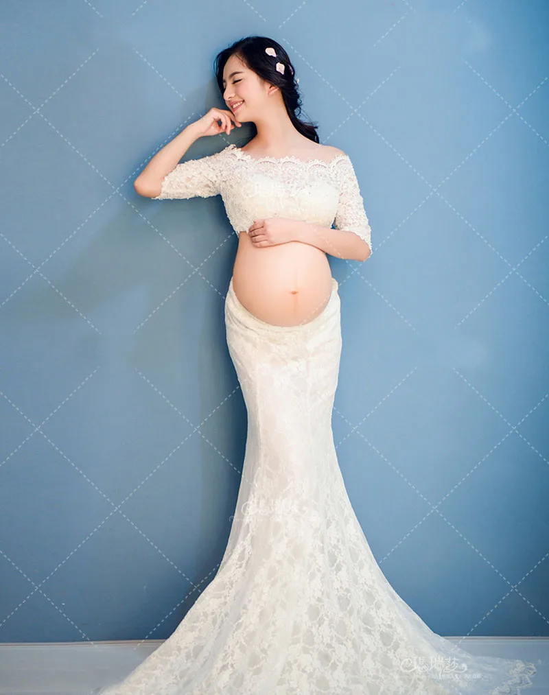 Белое кружевное платье для беременных для фотосессии для беременных реквизит для фотосессии платье для беременных