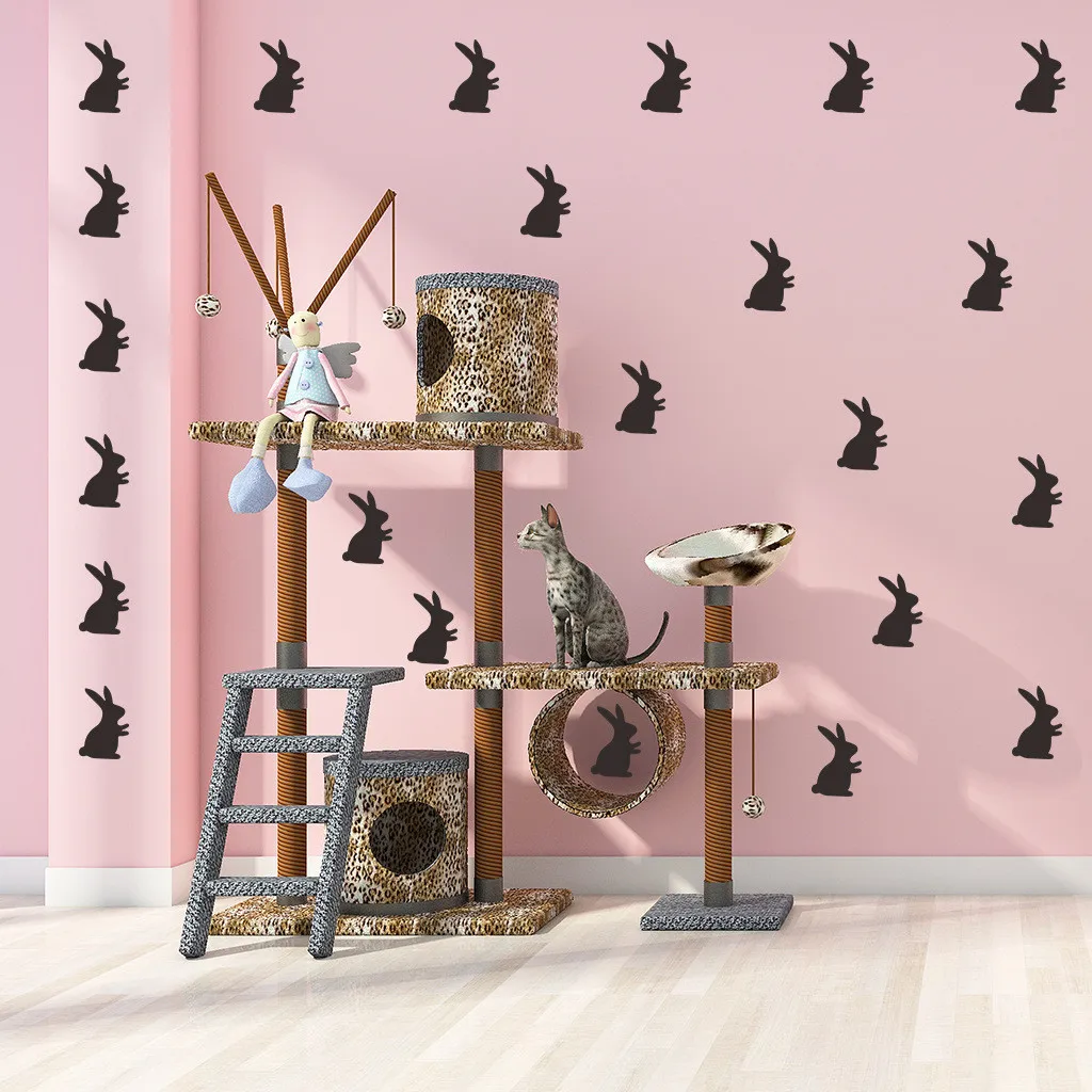 

3D Wall Stickers Bunny Rabbits Set of 21 Cute Bunnies Easter Holiday Wall Sticker Decal Removable 2019 New wall Affixed for Kid
