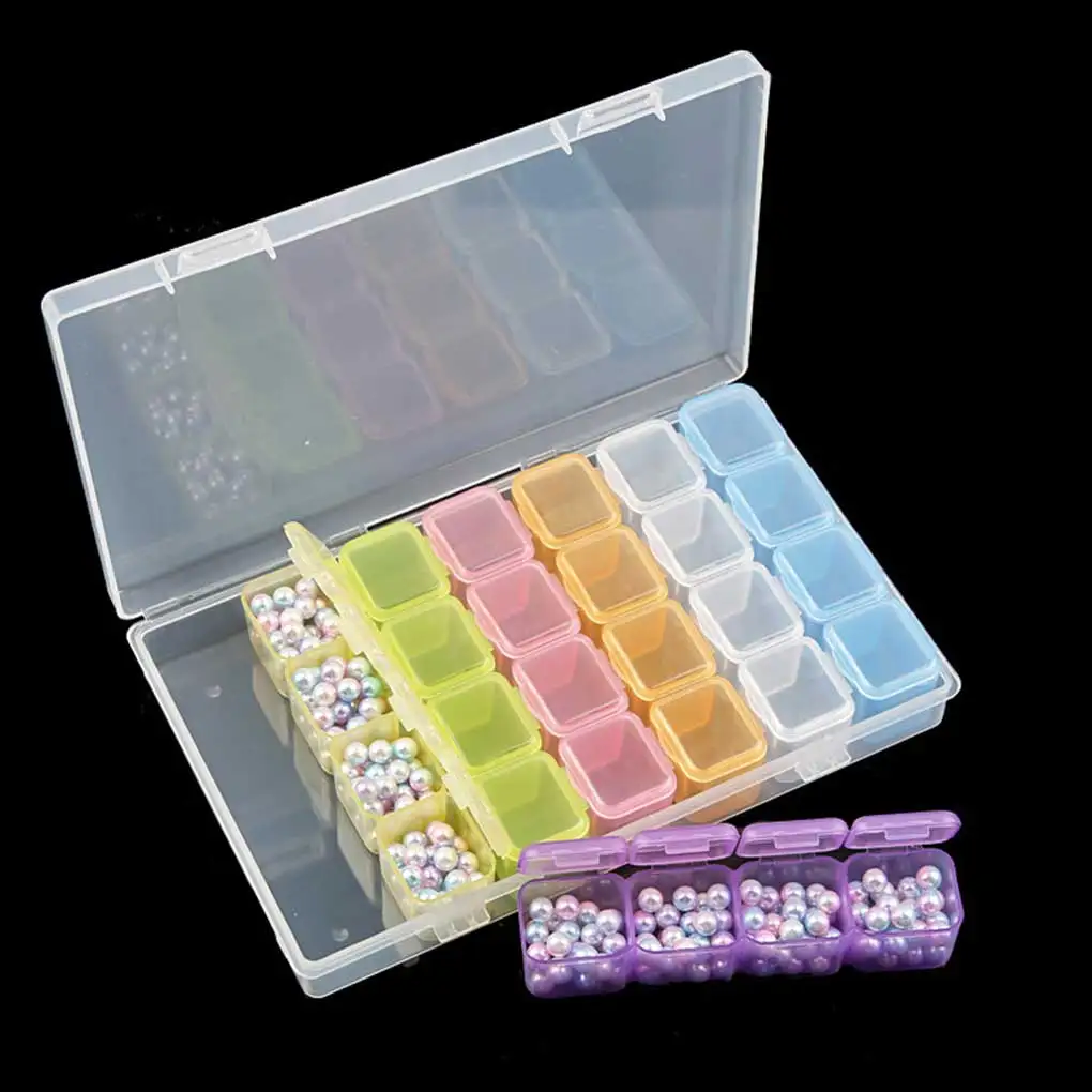 

28 Dismountable Diamond Embroidery Accessories diamond painting Boxes Cross Stitch Cases Storage Organizer Home Storage