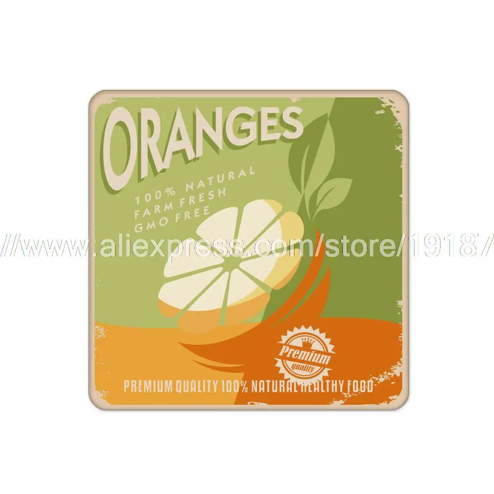 4pcs/set Fruit orange printed custom Home Table Mat Bakery Creative Decor Wholesale Drink