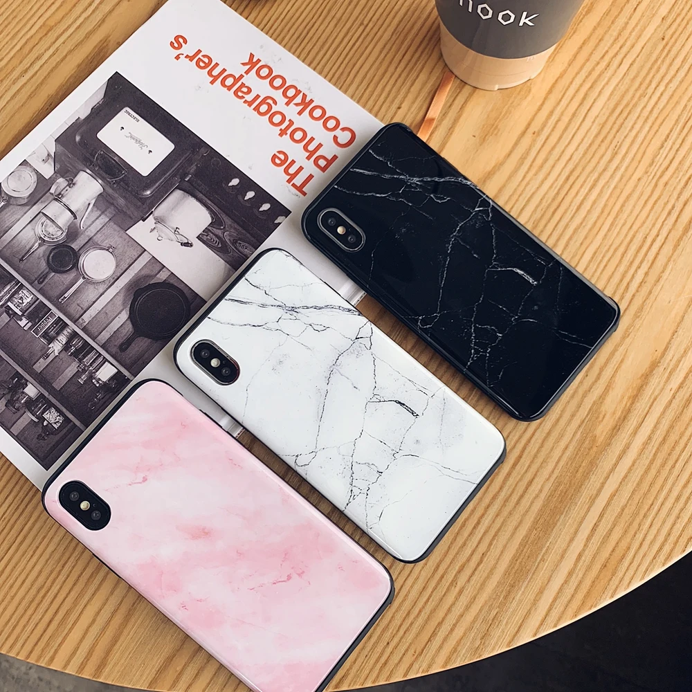 Новый мраморный чехол из закаленного стекла для iPhoneXs Max XR задняя крышка iphone X Xs