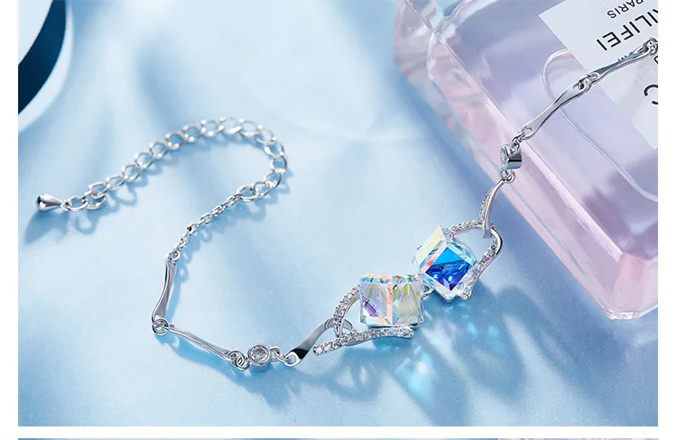 BAFFIN Новая мода кубические кристаллы обертывание серебряные браслеты-обручи цветные ювелирные изделия для женщин подарок Сделано с элементами Swarovski