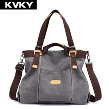 KVKY холщовая женская сумка высокого качества женские сумки через плечо сумки на плечо винтажная женская сумка через плечо Женская Повседневная Сумка-тоут Bolsas Feminina