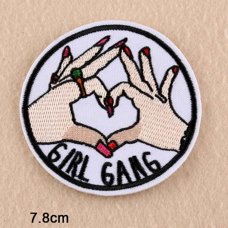 Girl Gang Punk Iron On Patch Clothes Patch For Clothing Boys Embroidered Patch Clothes Stickers