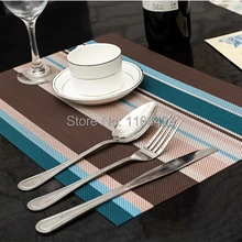 4 шт. Новое поступление синий ПВХ Таблица Коврики с ткаными Дизайн Пластик место Коврики домой питания