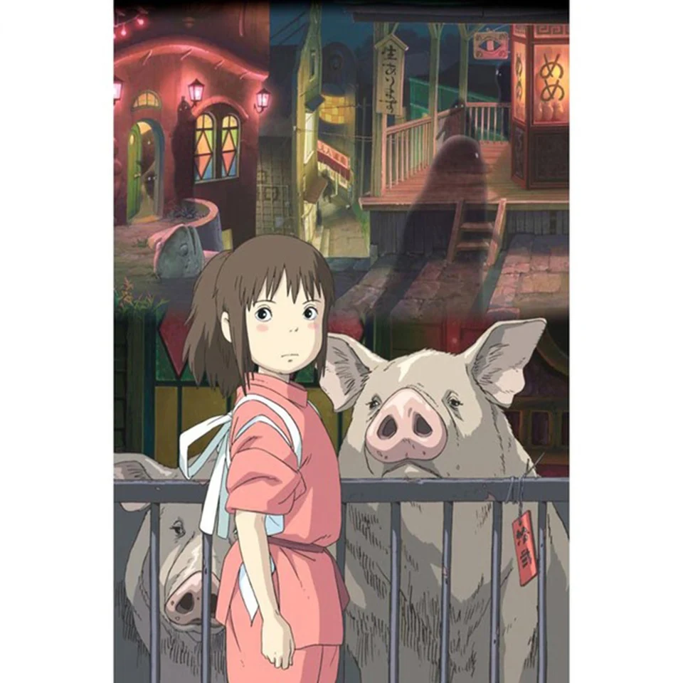 

5D Diamond Cross Stitch Painting T.V Anime Spirited Away Canvas Full Square Handwork Embroidery by Number Kit Decor Wall Sticker