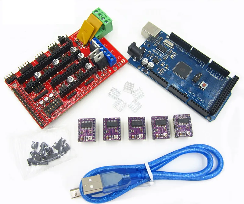 3D Printer 1pcs Mega 2560 R3 + RAMPS 1.4 control panel+ 5pcs DRV8825 Stepper Motor Drive Carrier Reprap | Электроника