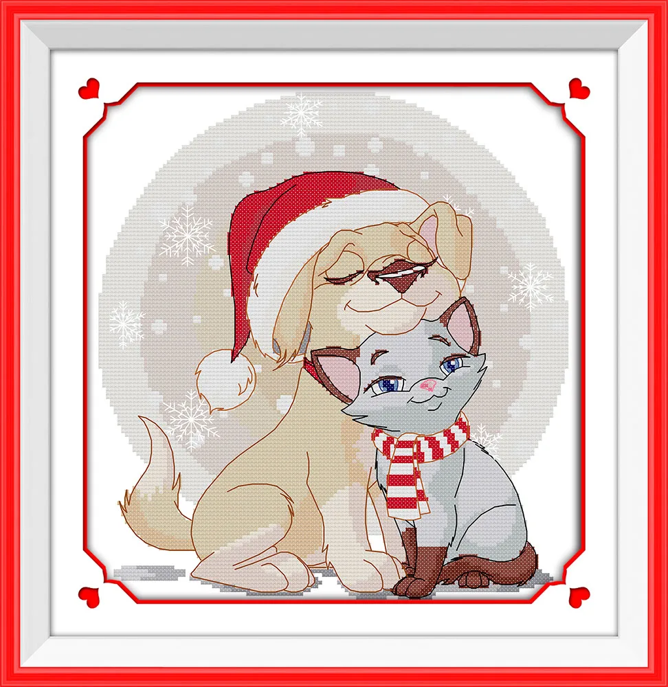 

Joy Sunday cartoon style Merry Christmas (9) cross stitch childrens patterns DIY paintings with thread colour chart