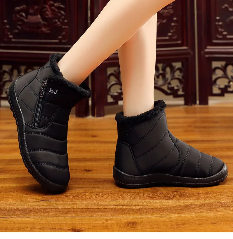 TIMETANG2018 Winter Shoes Woman Snow Boots With Plush Inside Botas Mujer Waterproof Plus Size 43 Winter Boots Female BootiesE229