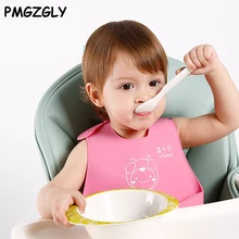 Водонепроницаемые детские нагрудники силиконовые кормления ребенка слюнявель новорожденных мультфильм водонепроницаемые фартуки, детские нагрудники регулируемые