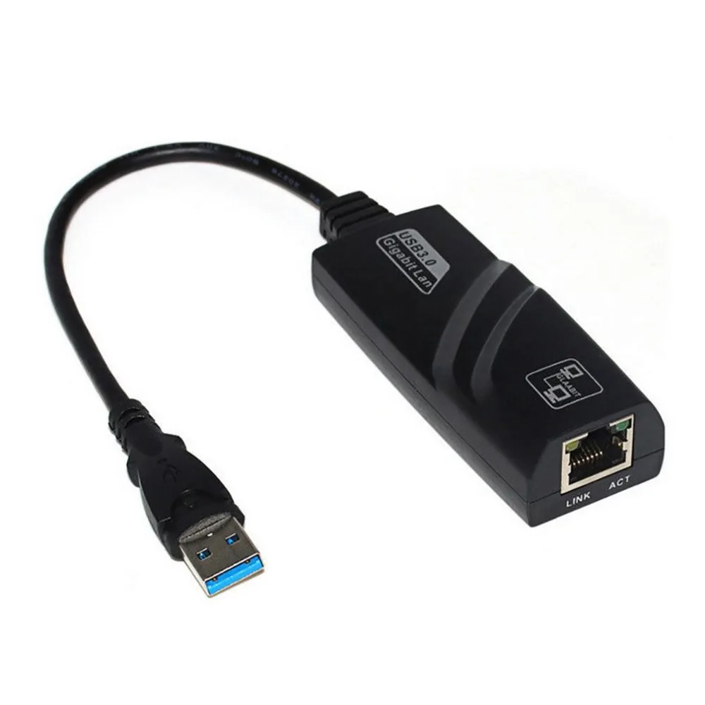 USB 3,0 гигабитная Проводная Ethernet карта USB для RJ45 Ethernet LAN RJ45(10/100/1000) Мбит/с сетевой адаптер Черный