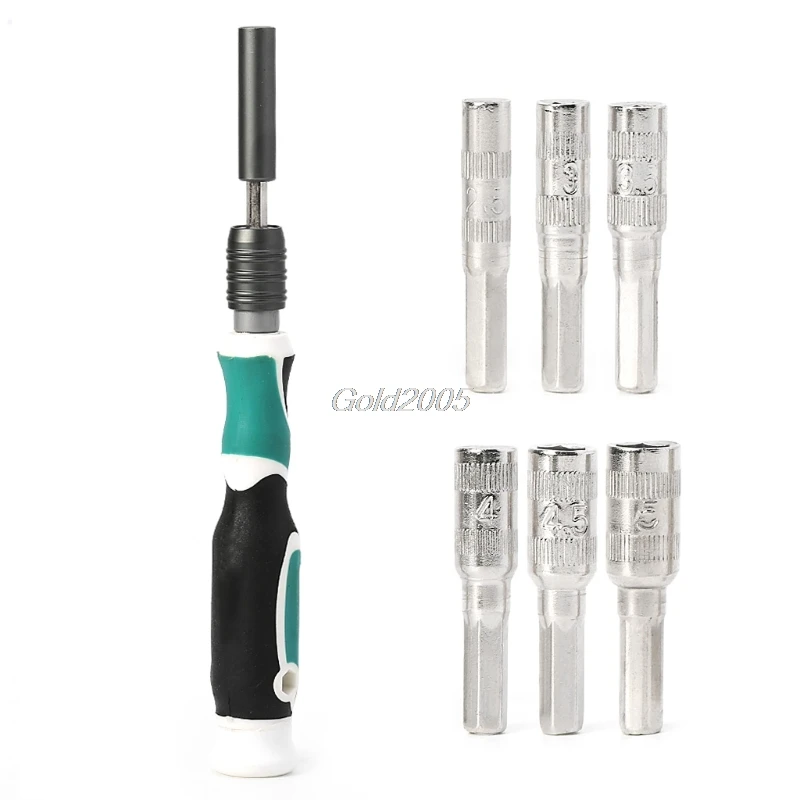 

7 In 1 Telescopic Socket Screwdriver Inner Hexagon 2.5/3.0/3.5/4/4.5/5mm CR-V Magnetic Multifunction Hand Tool Set L50 DropShip