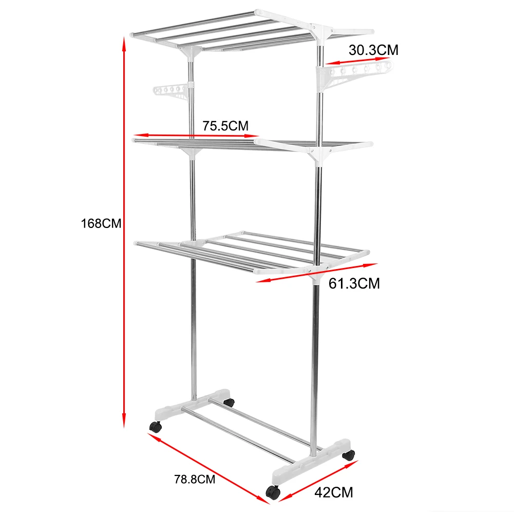Новое поступление трехслойная Складная сушилка для белья домашняя Домашняя одежда обувь передвижная вешалка Прямая поставка HWC