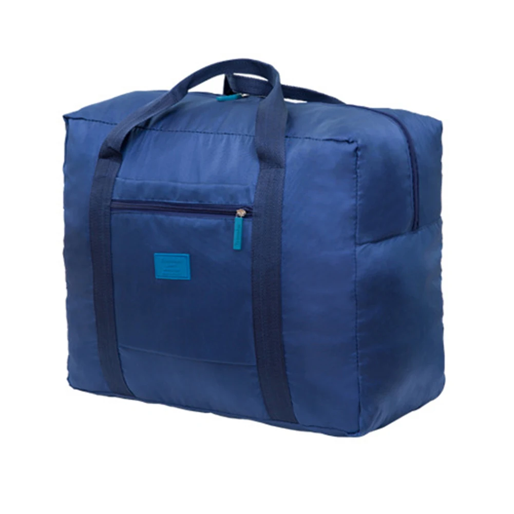 Водонепроницаемая складная дорожная сумка для багажа, одежда, большая емкость, сумка для хранения вещей, органайзер, упаковка кубиков для девочек, сумка для выходных - Цвет: Navy Blue