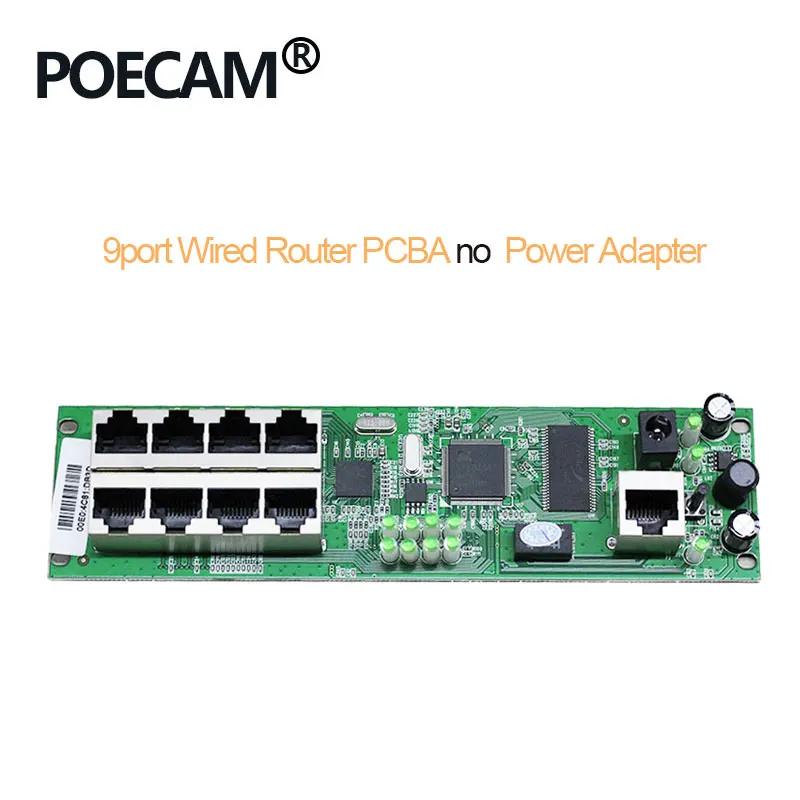 Интеллигентая(ый) металлический чехол проводной распределительная коробка 9-порт маршрутизатора модули OEM проводной маршрутизатор 192.168.0.1 Смарт сетевой кабель - Цвет: PCBA