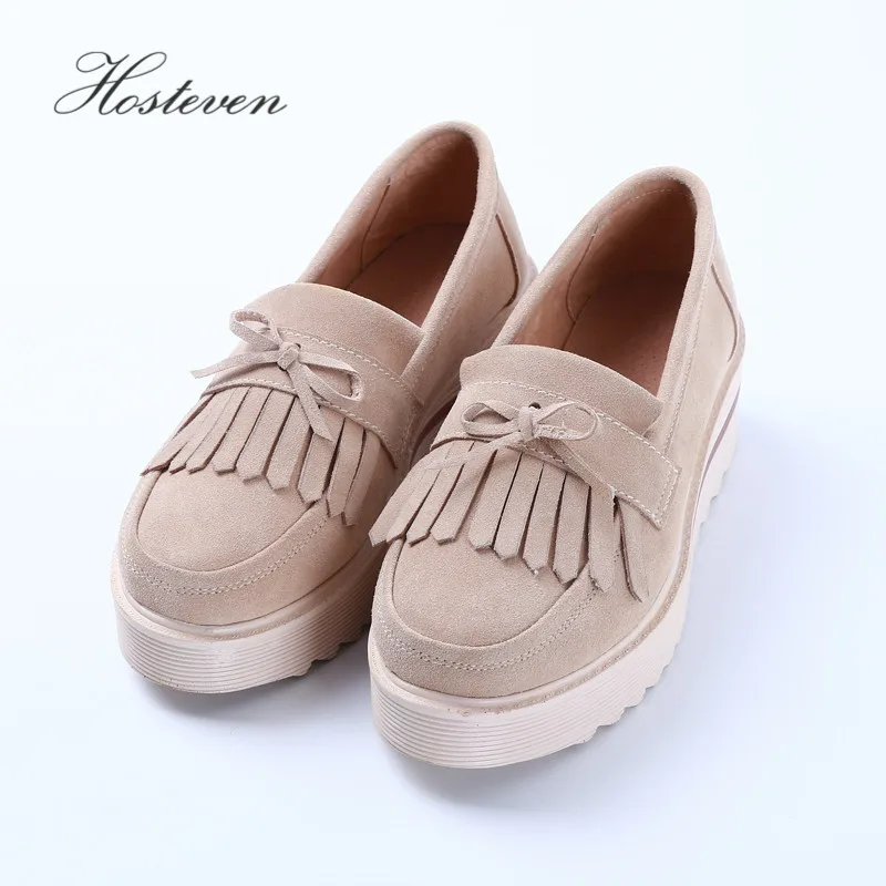 

Hosteven Women's Shoes Genuine Leather Flats Moccasins Oxford Mother Girls Slip On Casual Shoes Women Shoes