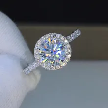 Женское серебряное кольцо 1ct серебро 925 пробы с платиновым