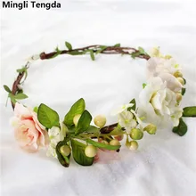 Высокое качество милые вуалетки женские головные уборы Элегантные Свадебные цветы для невесты оголовье gorro novia Mingli Tengda