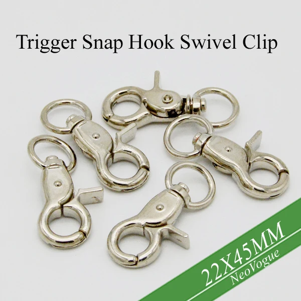 100 pcs Platinum Plated Trigger Snaps Swivel Clips, Heavy Lobster Hooks