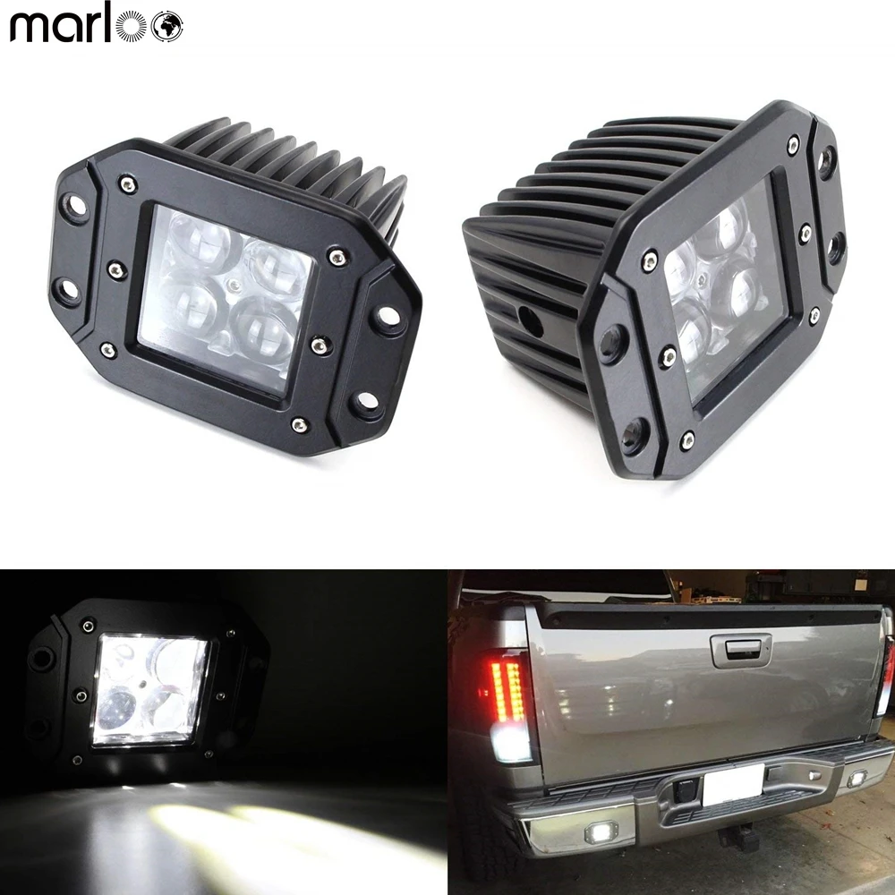 

Marloo 2pcs 4D 20W Flush Mount Pods Cube Led Work Light For Toyota Tacoma Ford Dodge Ram Pickup Truck Jeep ATV Boat Chevy