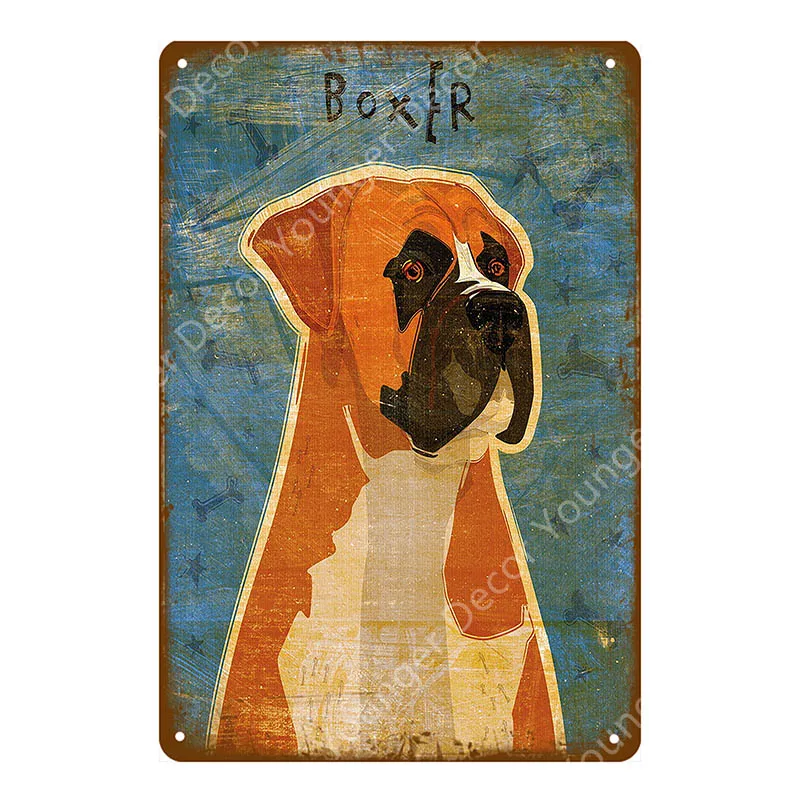 Животное собака живопись металлический плакат Забавный мультфильм животных стикер на стену для паба бар клуб дома Детская комната Декор Винтаж Искусство жестяные знаки - Цвет: YD5705G