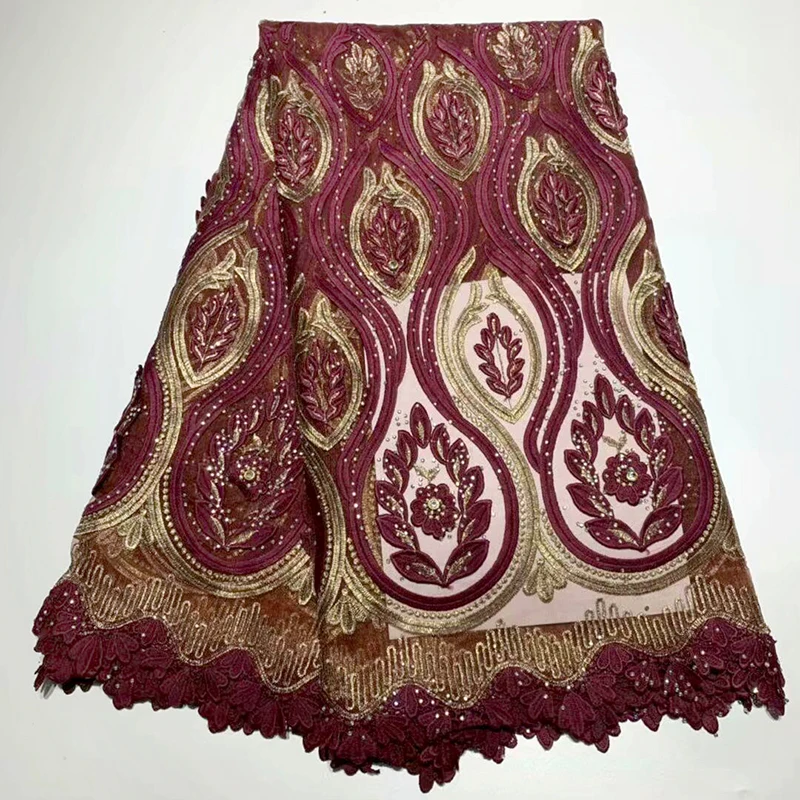

Nice african french guipure cord lace fabric embroidery lace fabric african lace fabric 2019 high quality lace with beads