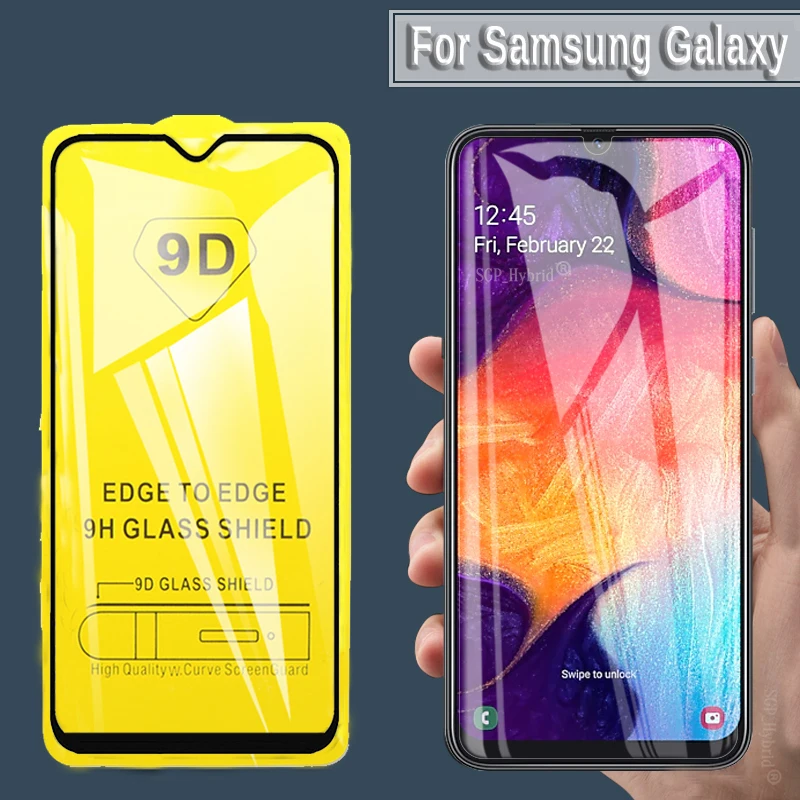9D закаленное стекло для Samsung Galaxy A50 Защитная пленка экрана с полным клеем A40 A30 A20 A10