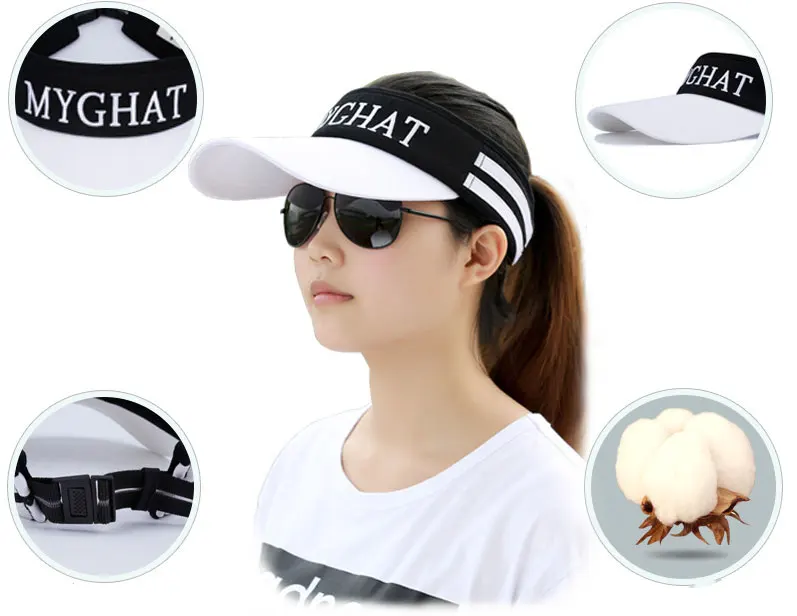 sun visor caps men women sun visor hat outdoor summer black white visors for women  (3)