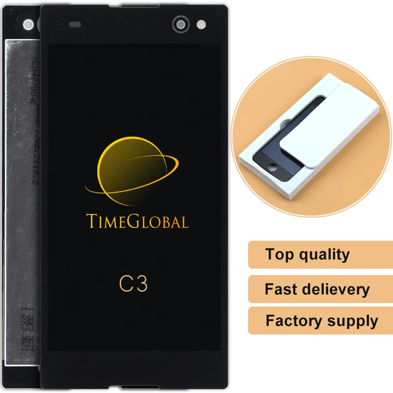 

2Pcs/lots New Replacement LCD Touch Digitizer Screen Assembly For Sony Xperia C3 LCD Free Shipping Black/white