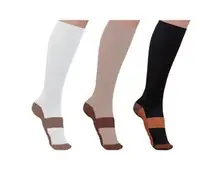 S-XXL Autumn Hirigin Men’s Women’s Copper Infused Compression Knee 3 Colors Socks 20-30mmHg Graduated