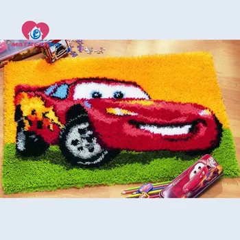 

foamiran for needlework Latch Hook Rug Kits for kids car carpet embroidery do it yourself button package rug latch hook kits