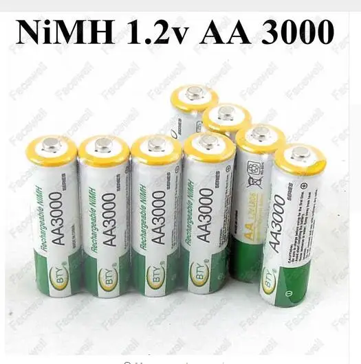 8x AA 3000 1,2 V Quanlity аккумуляторная батарея AA 3000mAh BTY Ni-MH 1,2 V аккумуляторная батарея 2A Baterias Bateria Batterie 3000