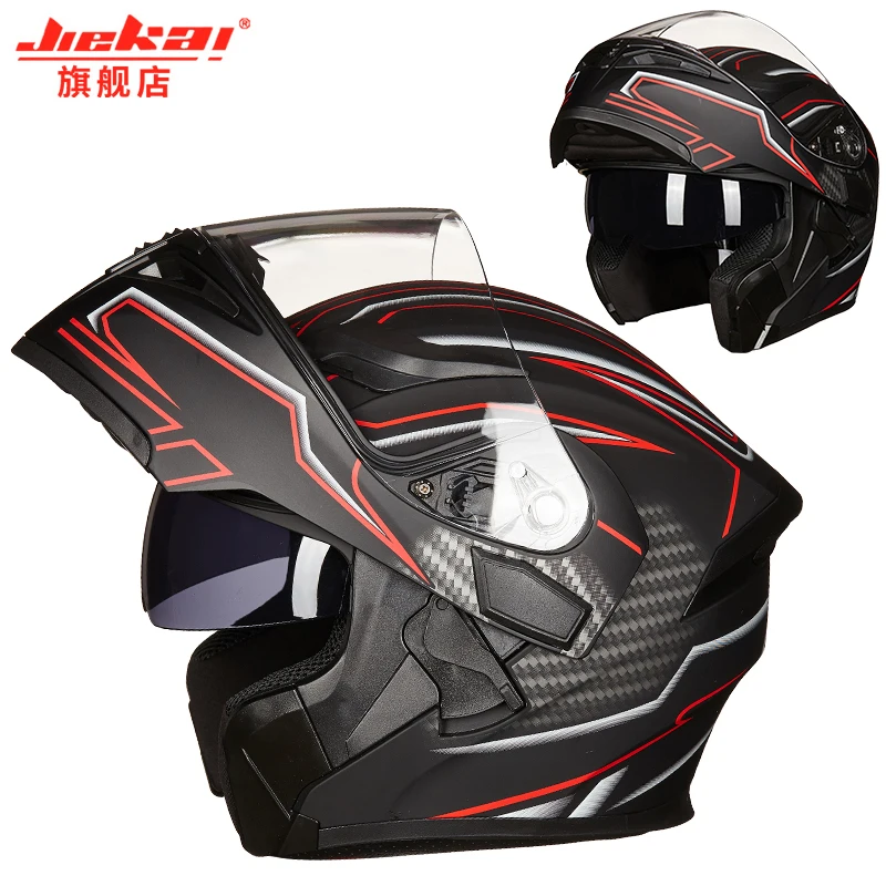 JIEKAI 902 Полнолицевые мотоциклетные шлемы, безопасный двойной козырек, точечный флип-шлем, шлем для мотогонок, четыре сезона, мотоциклетный шлем - Цвет: 5