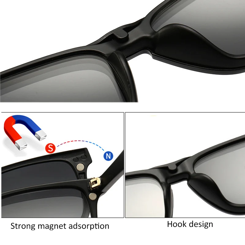Классические поляризованные солнцезащитные очки для мужчин и женщин Магнитные солнцезащитные очки для мужские очки пластиковая рамка для ночного вождения Gafas De Sol