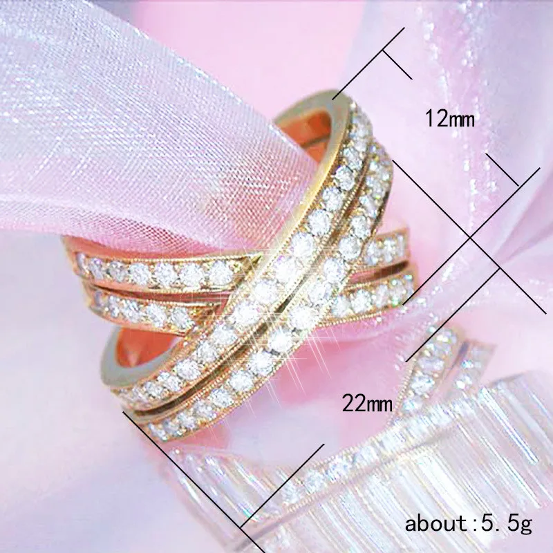 

Luxury Zircon Anel Gold Color Cross Rings for Women Jewelry Wedding Anillos Engagement Statement Ring Bijoux Gifts Y30