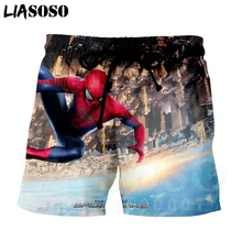 LIASOSO 3d принт мстители супергерой Супермен Человек-паук мужские шорты пляжные шорты бордшорты брюки X1169