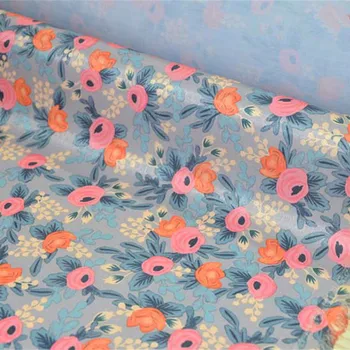 

210D PVC Coated Waterproof Oxford Fabric Floral Leaf Handmade Patchwork PVC DIY Tablecloth Bags Oilcloth Fabric