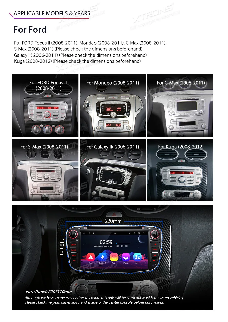 Discount 7" Android 8.1 Octa Core Car DVD Player Radio GPS USB Stereo OBD for Ford Focus II Mondeo S-Max C-Max Galaxy II Kuga 2011 2