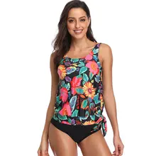 Летние женские модные Танкини с цветочным узором, пляжная одежда, сексуальные купальники