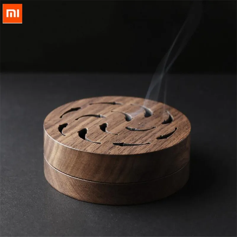 Xiaomi Incense burner Lucky charm Black walnut Material Oriental Aesthetics Holder Handmade Censer for House Office Decoration (1)